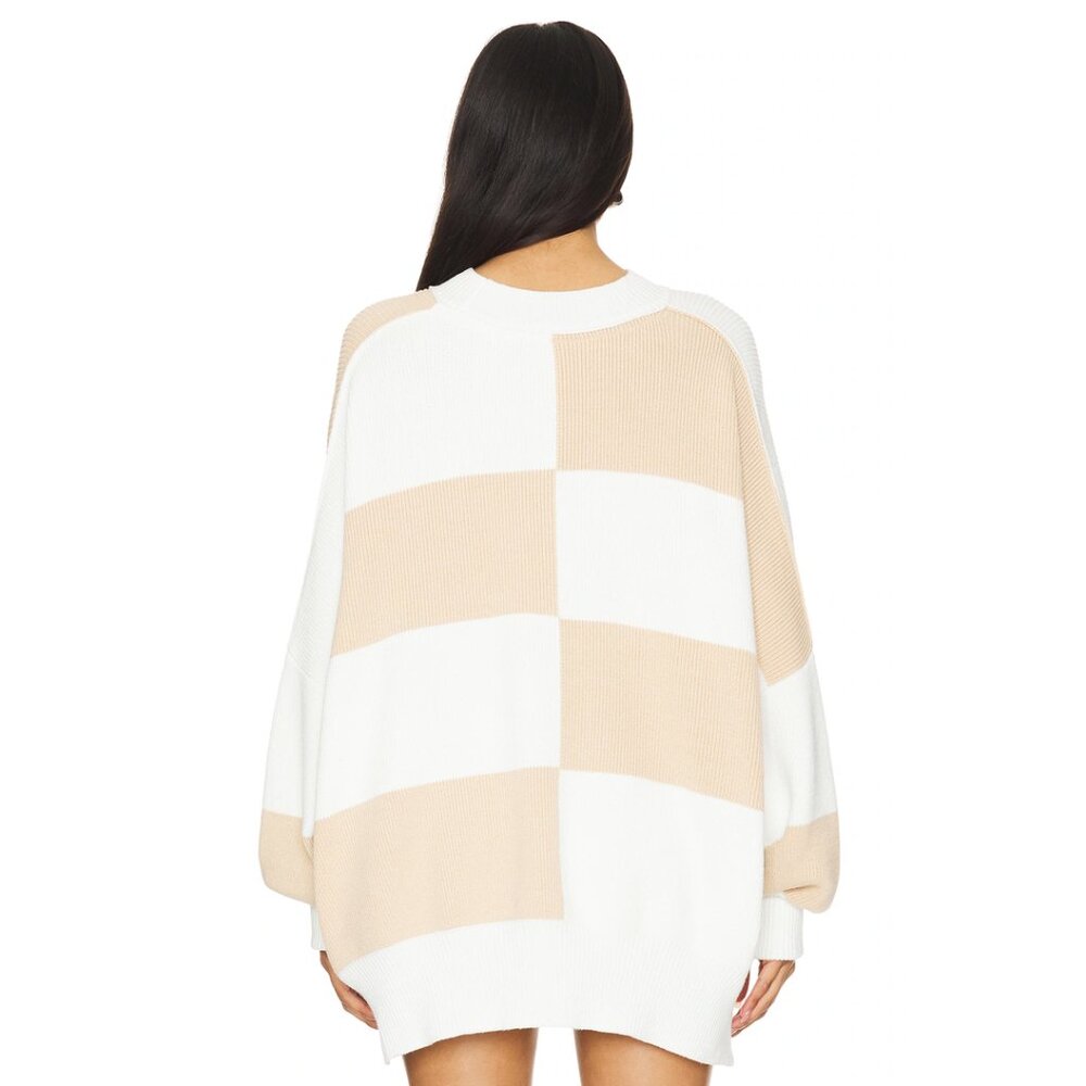 FREE PEOPLE Easy Street Checkered Tunic in White Sand Combo Size Medium - Picture 8 of 8